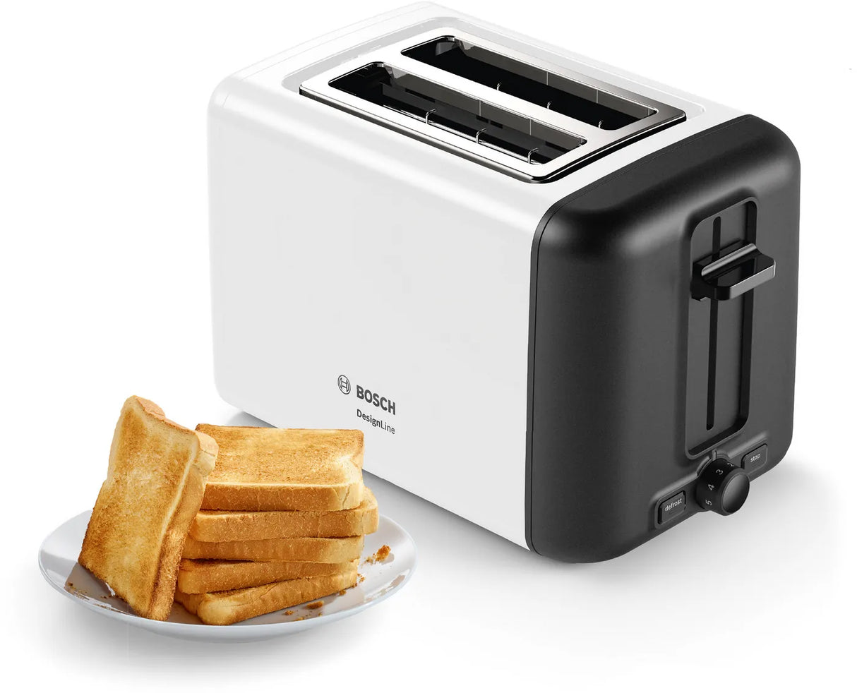 Bosch TAT3P421GB Compact toaster DesignLine, White, 970 Watt