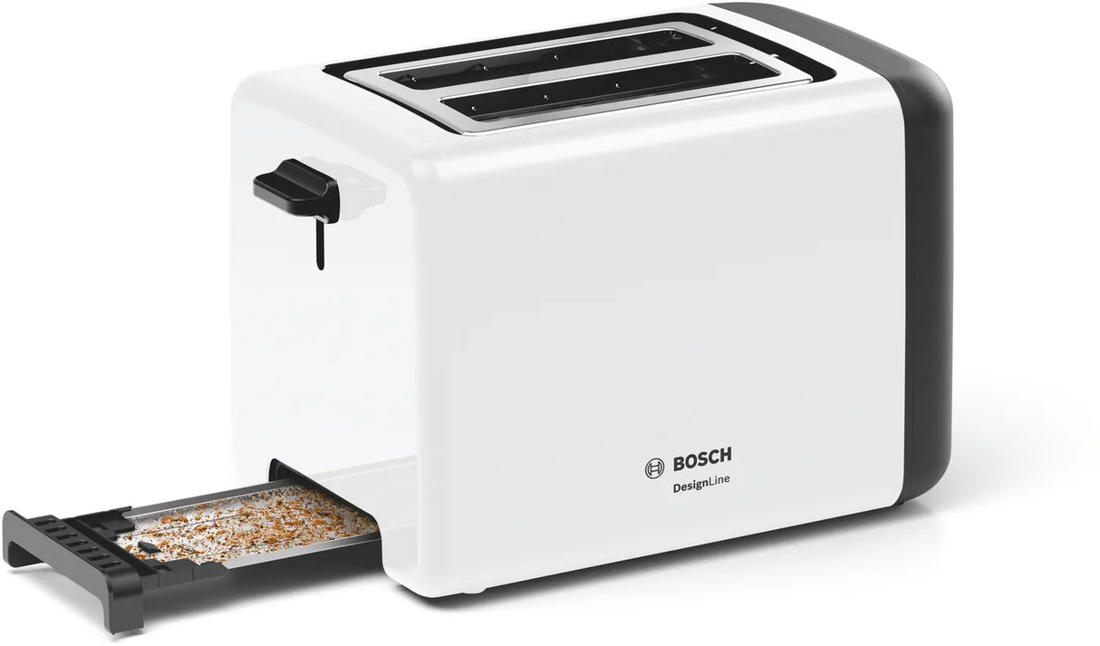 Bosch TAT3P421GB Compact toaster DesignLine, White, 970 Watt