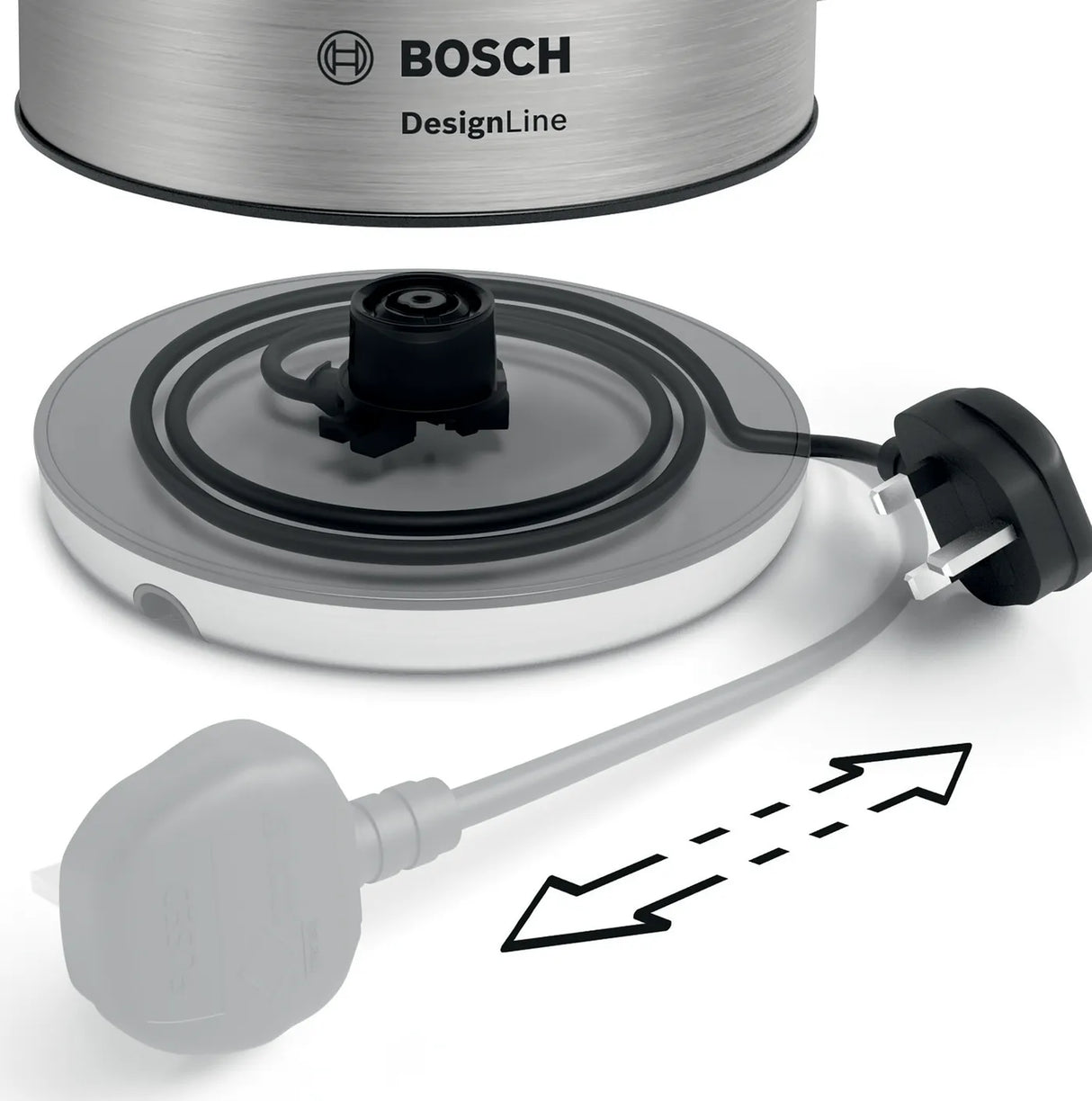 Bosch TWK4P440GB Kettle DesignLine Stainless steel, 3000 Watt