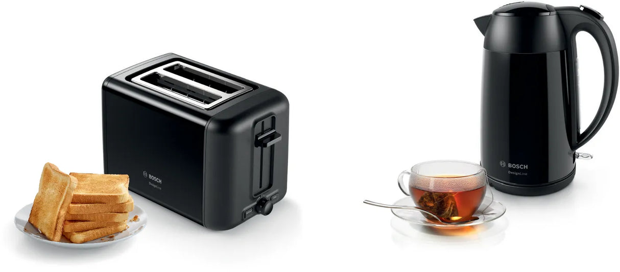 Bosch TAT3P423GB Compact toaster DesignLine Black, 970 Watt