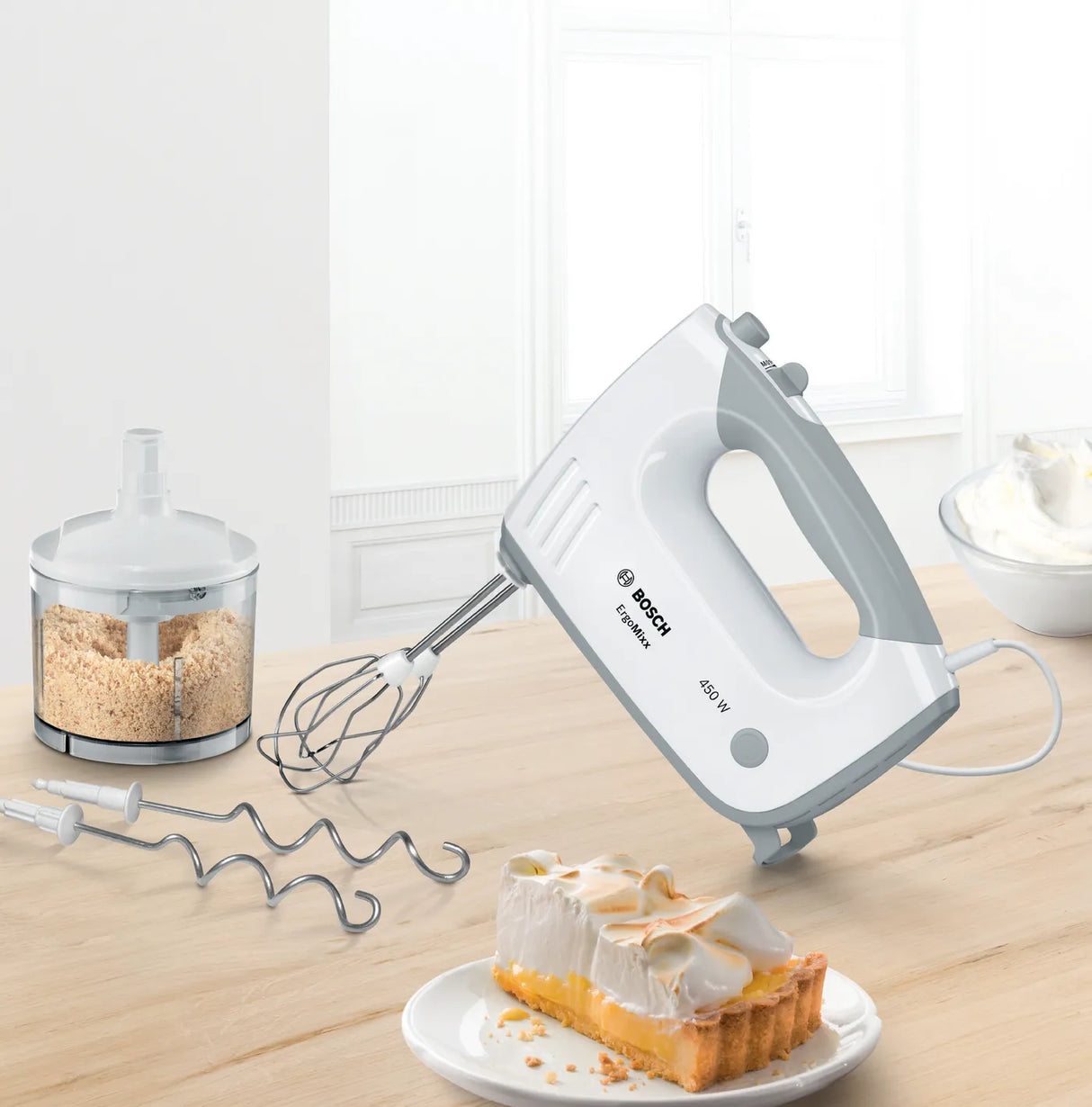 Bosch MFQ36451GB Hand mixer ErgoMixx 450 Watt, White