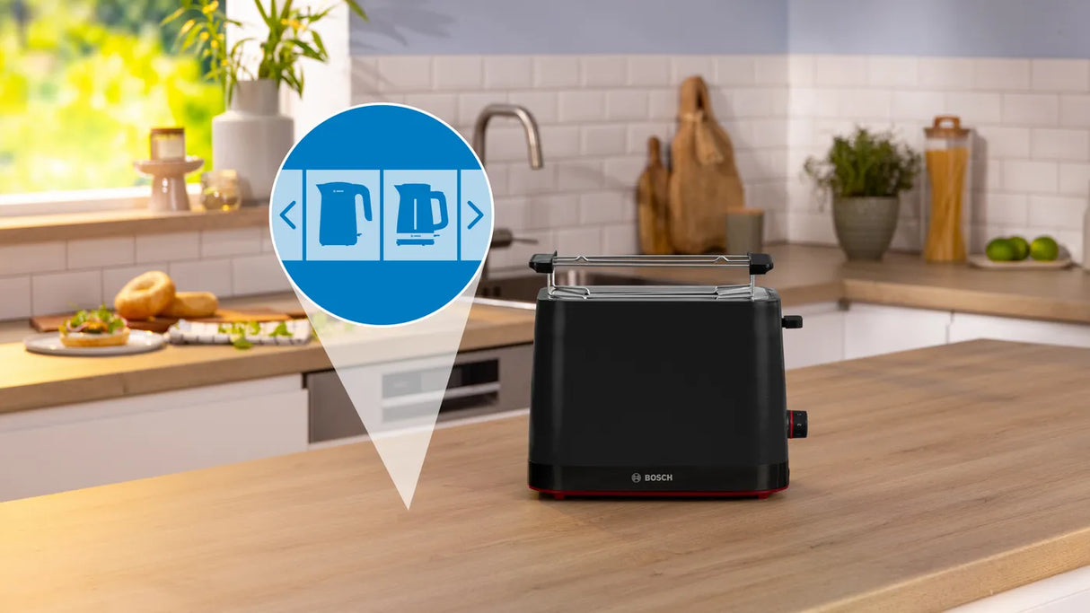 Bosch TAT3M123GB Compact toaster MyMoment Black, 950 Watt