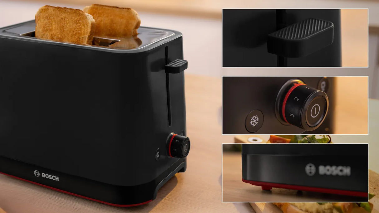 Bosch TAT3M123GB Compact toaster MyMoment Black, 950 Watt
