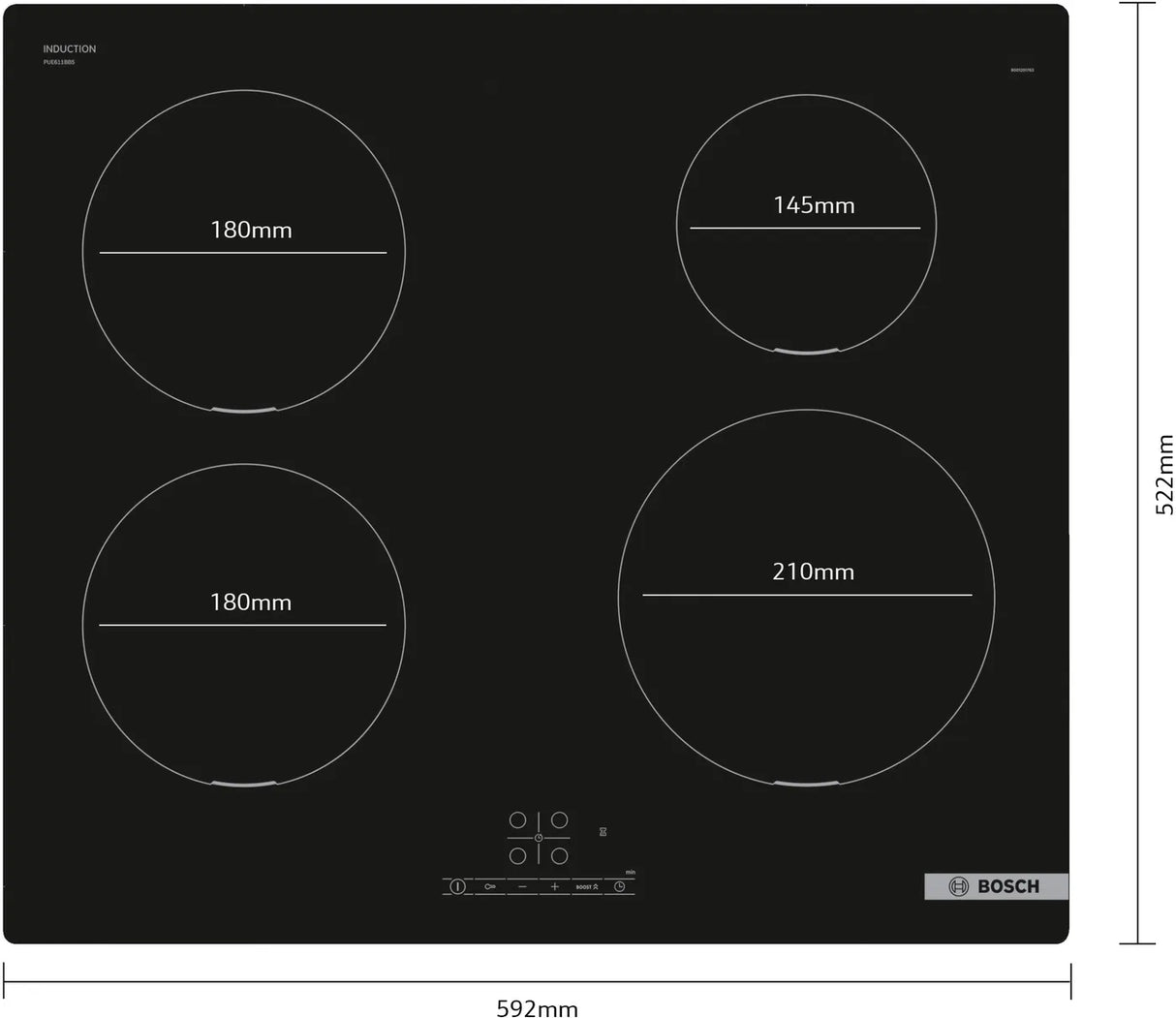 Bosch PUE611BB5E Series 4 induction hob 60 cm, Black
