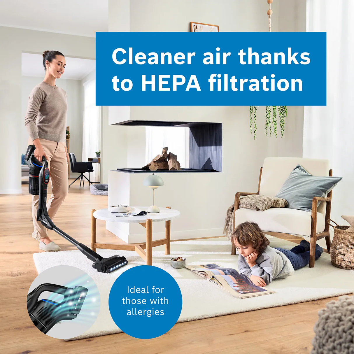 مكنسة كهربائية لاسلكية من بوش BCS1051GB Unlimited 10 ProPower، لون أسود