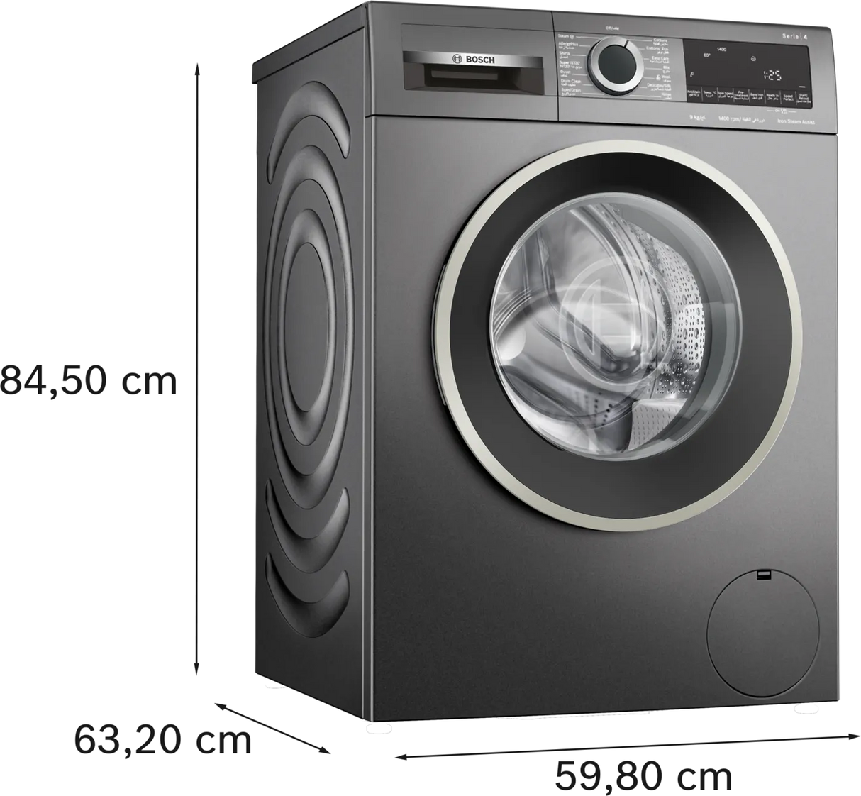 Bosch WGA144ZRSA Series 4 washing machine, front loader full size 9 kg, 1400 rpm