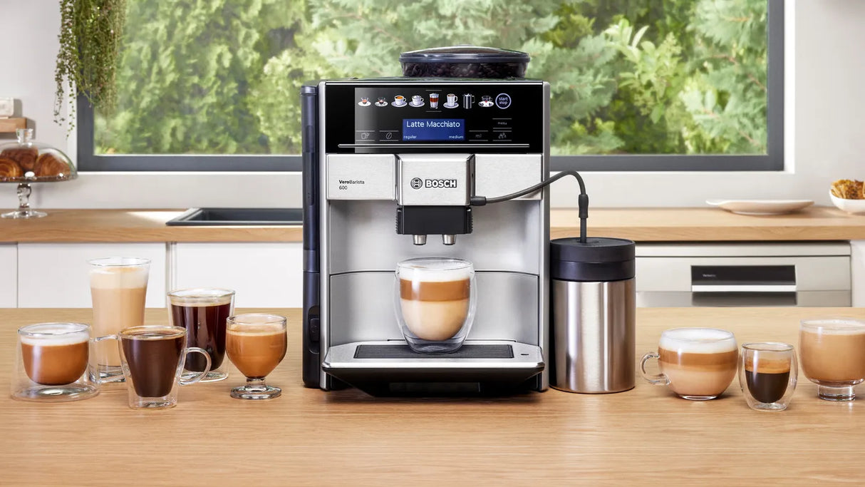 Bosch TIS65621GB Fully automatic coffee machine Vero Barista 600, 1500 Watt, Silver, Removable water tank