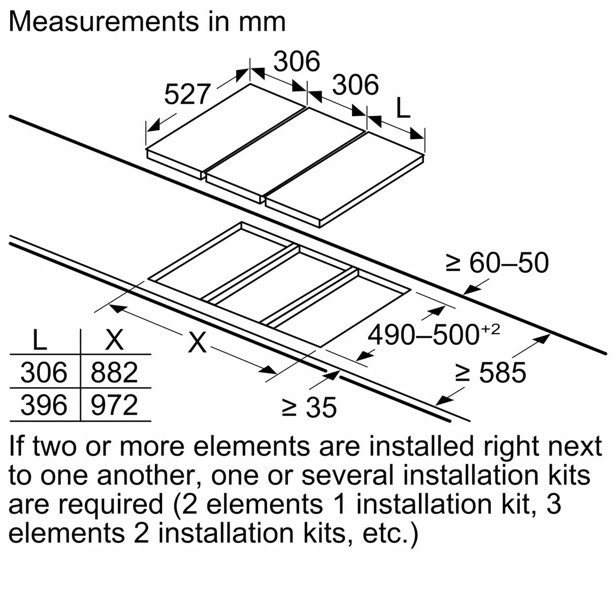 Bosch PKF375CA2E Series 2 domino hob, electric 30 cm, Black