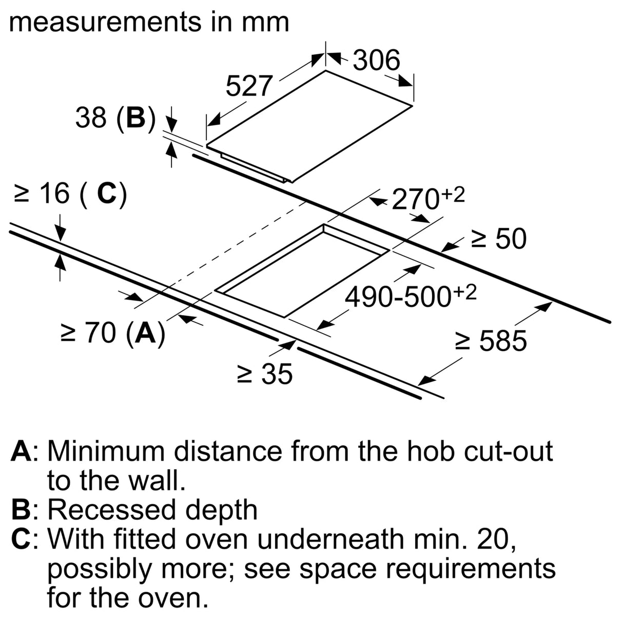 Bosch PKF375FP2E Series 6 domino hob, electric 30 cm, Black