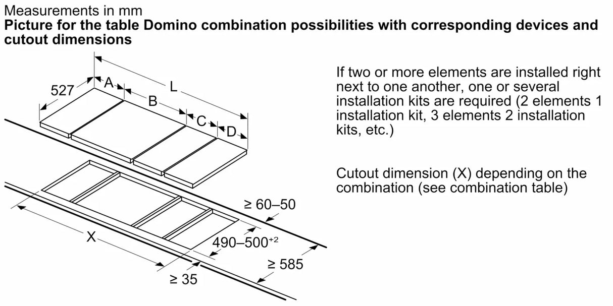 Bosch PKF375CA2E Series 2 domino hob, electric 30 cm, Black