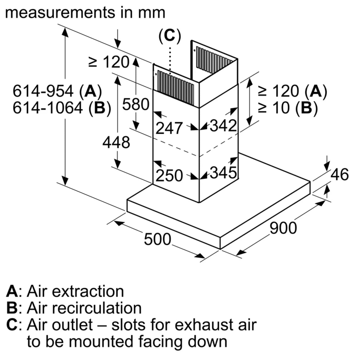 Bosch DWB97CM50B Series 6 wall-mounted cooker hood 90 cm Stainless steel