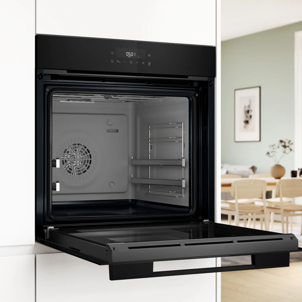 Bosch Series 6 Built-In Oven B3HJG852YB0M with Air Fry – 76L, Black