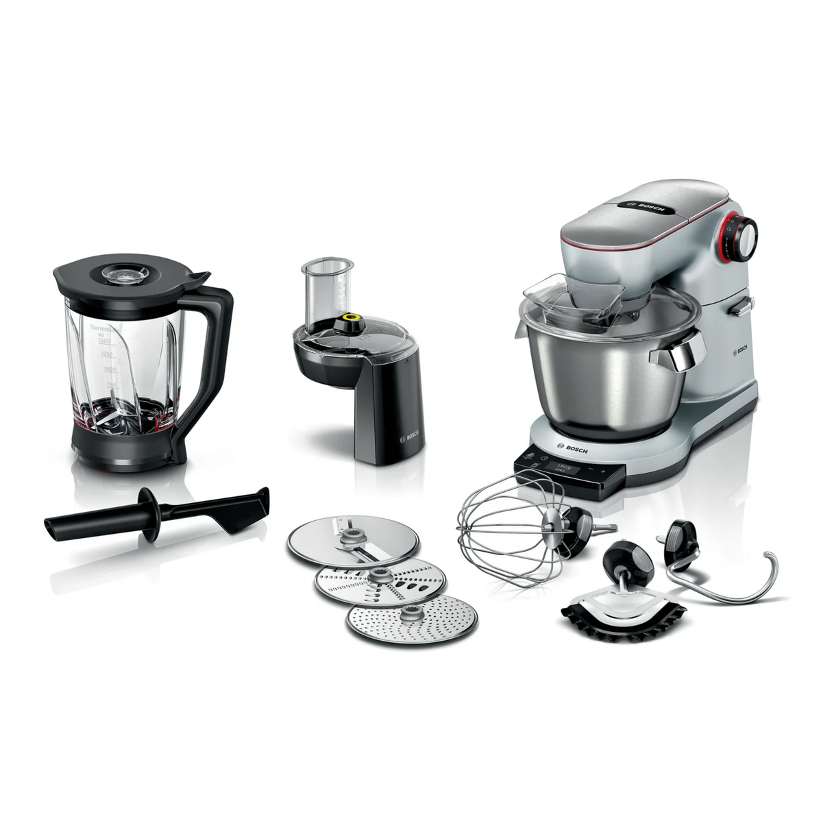 Bosch MUM9GX5S21 Stand Mixer Series 8 Kitchen machine with scale OptiMUM 1600 Watt Silver, Black