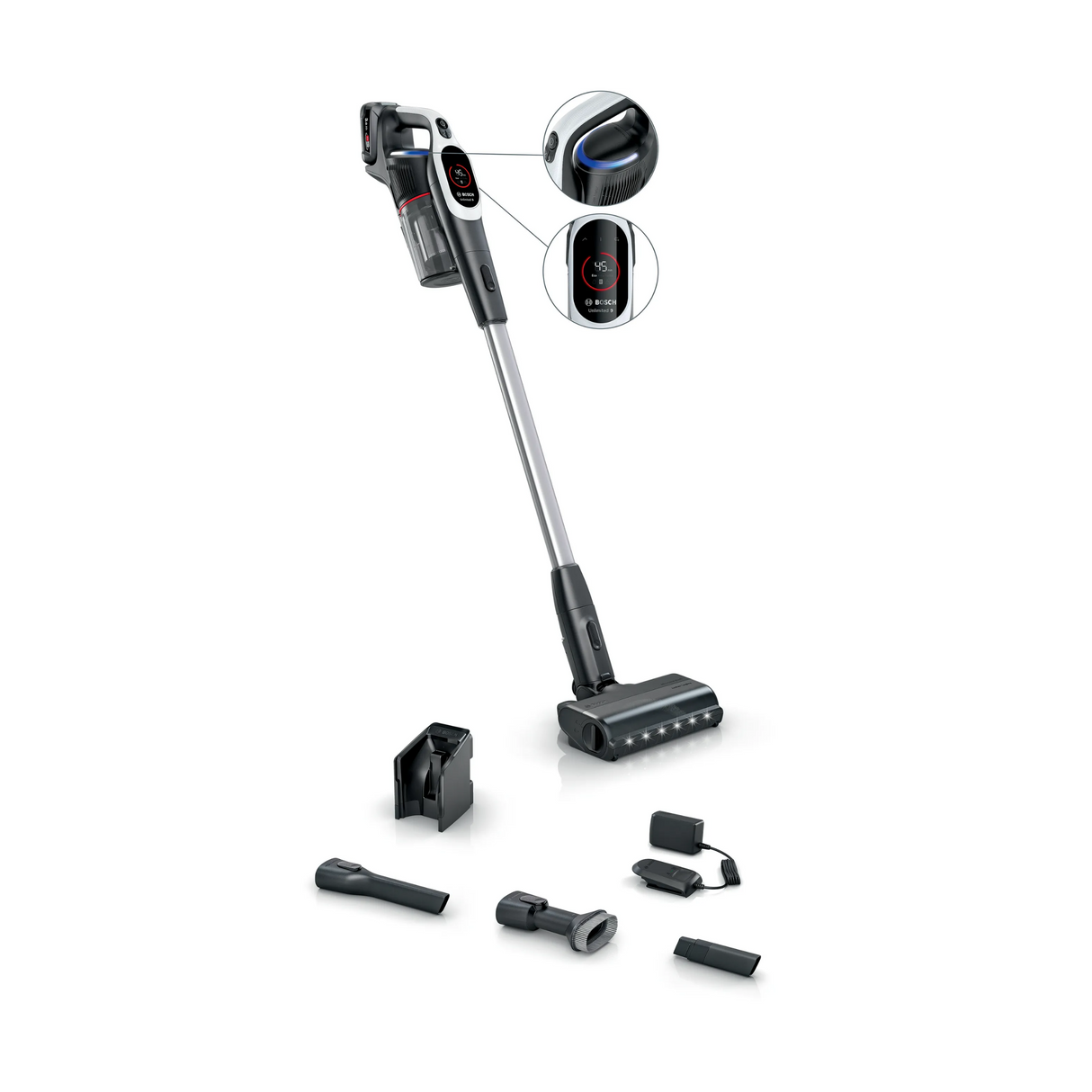 مكنسة كهربائية لاسلكية من بوش BBS931WGB Unlimited 9 باللون الأبيض