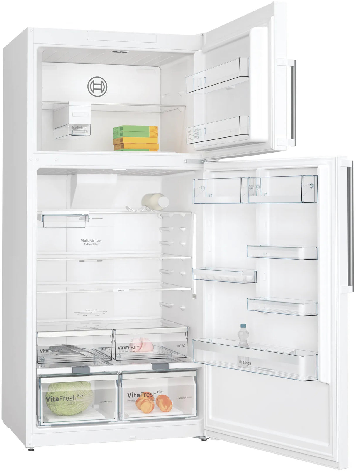 Bosch KDN86AW41B Series 6 free-standing fridge-freezer with freezer at top 186 x 86 cm White, Total No Frost