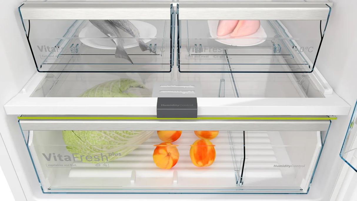 Bosch KDN76AW41B free-standing fridge-freezer with freezer at top 186 x 75 cm White, Total No Frost