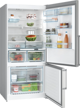 Bosch KGN86AI41B free-standing fridge-freezer with freezer at bottom 186 x 86 cm Brushed steel, anti-fingerprint, Total No Frost