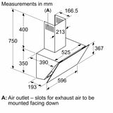 Bosch DWK67PJ60M Series 6 wall-mounted cooker hood 60 cm , Black