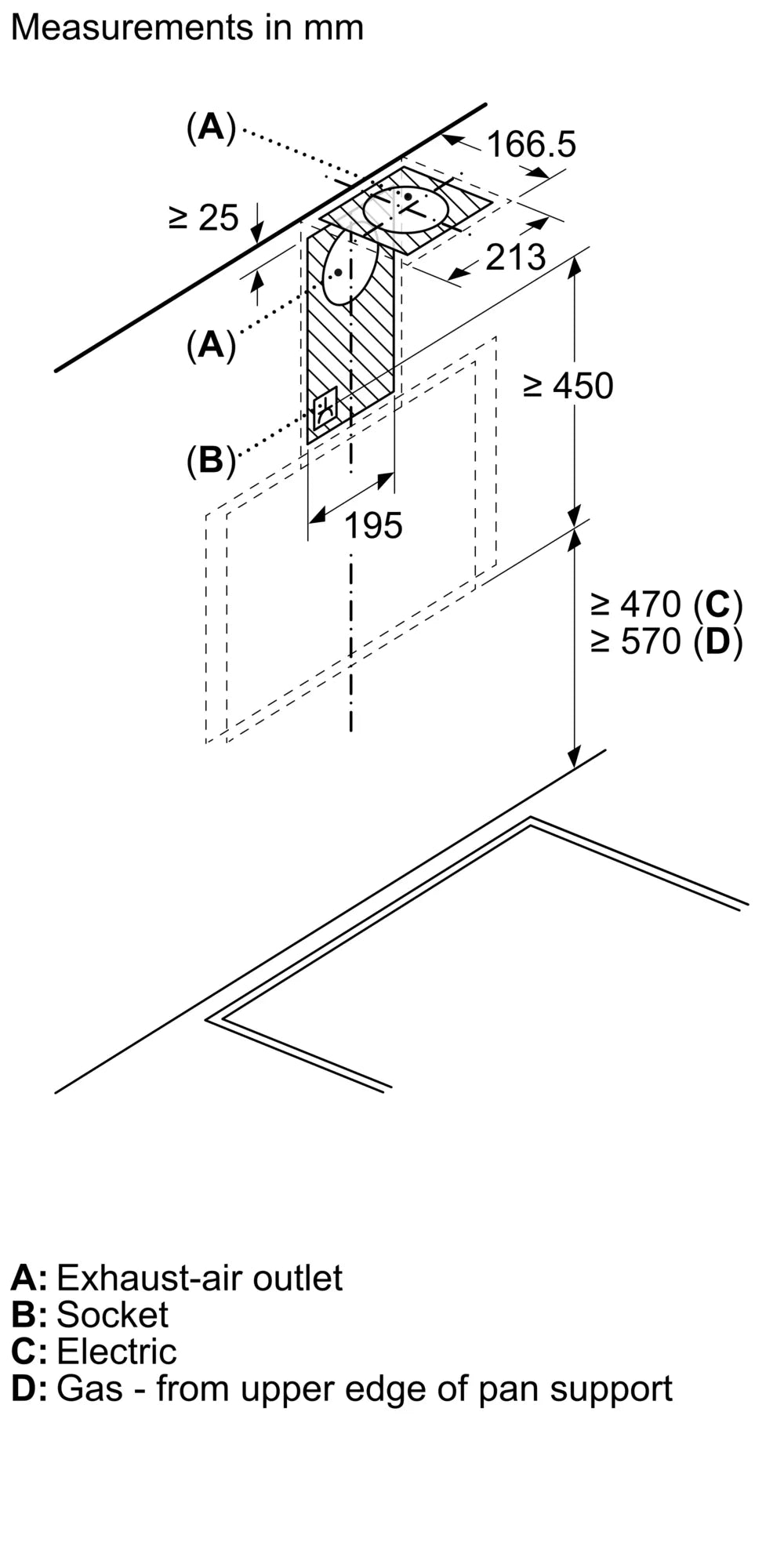 Bosch DWK66PJ60M Series 4 wall-mounted cooker hood 60 cm , Black