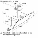 Bosch DWK97PJ60M Series 6 wall-mounted cooker hood 90 cm , Black