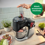 Bosch MUMS6ZM00G Stand mixer with scale 1600 Watt Black, Brushed stainless steel