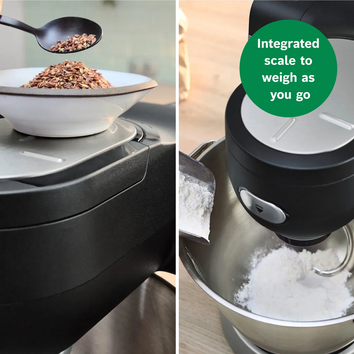 Bosch MUMS6ZM00G Stand mixer with scale 1600 Watt Black, Brushed stainless steel