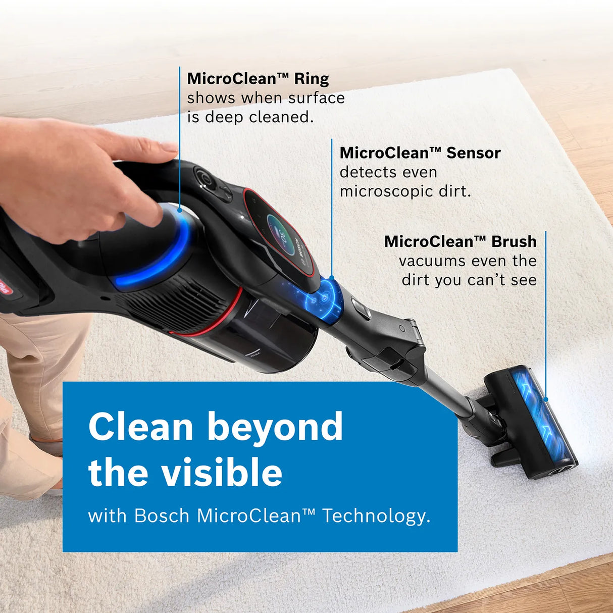 مكنسة كهربائية لاسلكية من بوش BCS1051GB Unlimited 10 ProPower، لون أسود