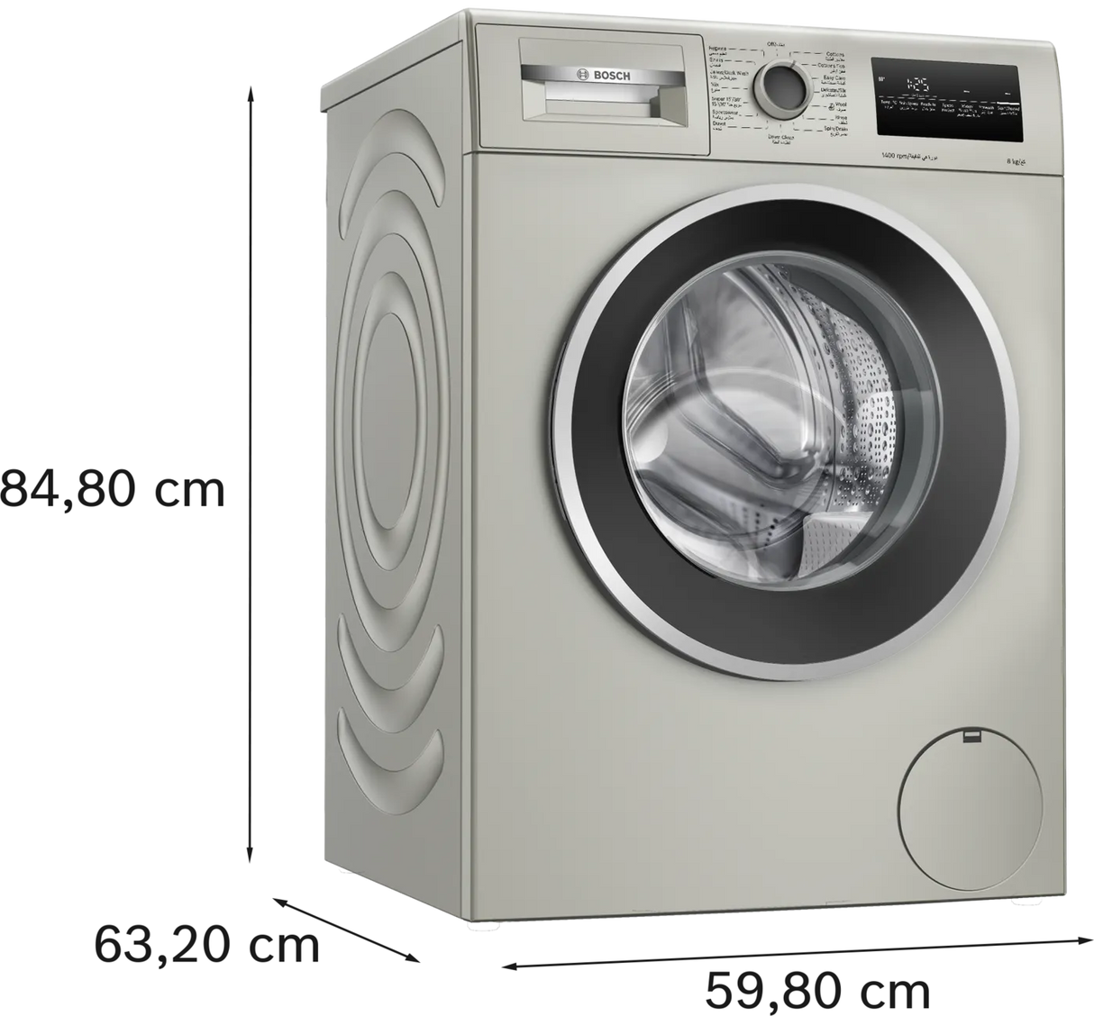 Bosch WAN28283SA Series 4 washing machine, front loader 8 kg , Silver inox