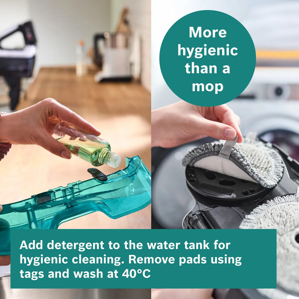 Bosch BCS71HYGGB Cordless 2 in 1 Vacuum and Mop Unlimited 7 Aqua White