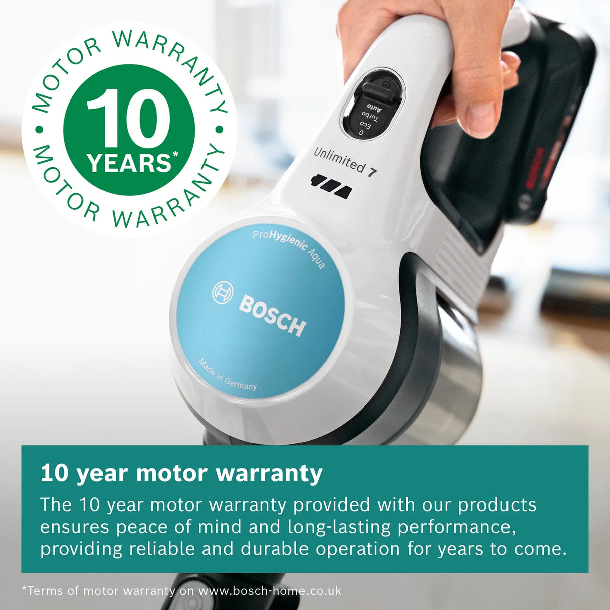 Bosch BCS71HYGGB Cordless 2 in 1 Vacuum and Mop Unlimited 7 Aqua White