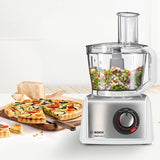 Bosch MC812S734G Food processor MultiTalent 8, 1200 Watt White, Brushed stainless steel