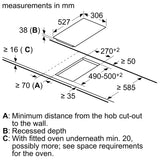 Bosch PKF375FP2E Series 6 domino hob, electric 30 cm, Black