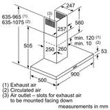 Bosch DWB97DM50B Hood 90 cm Stainless Steel