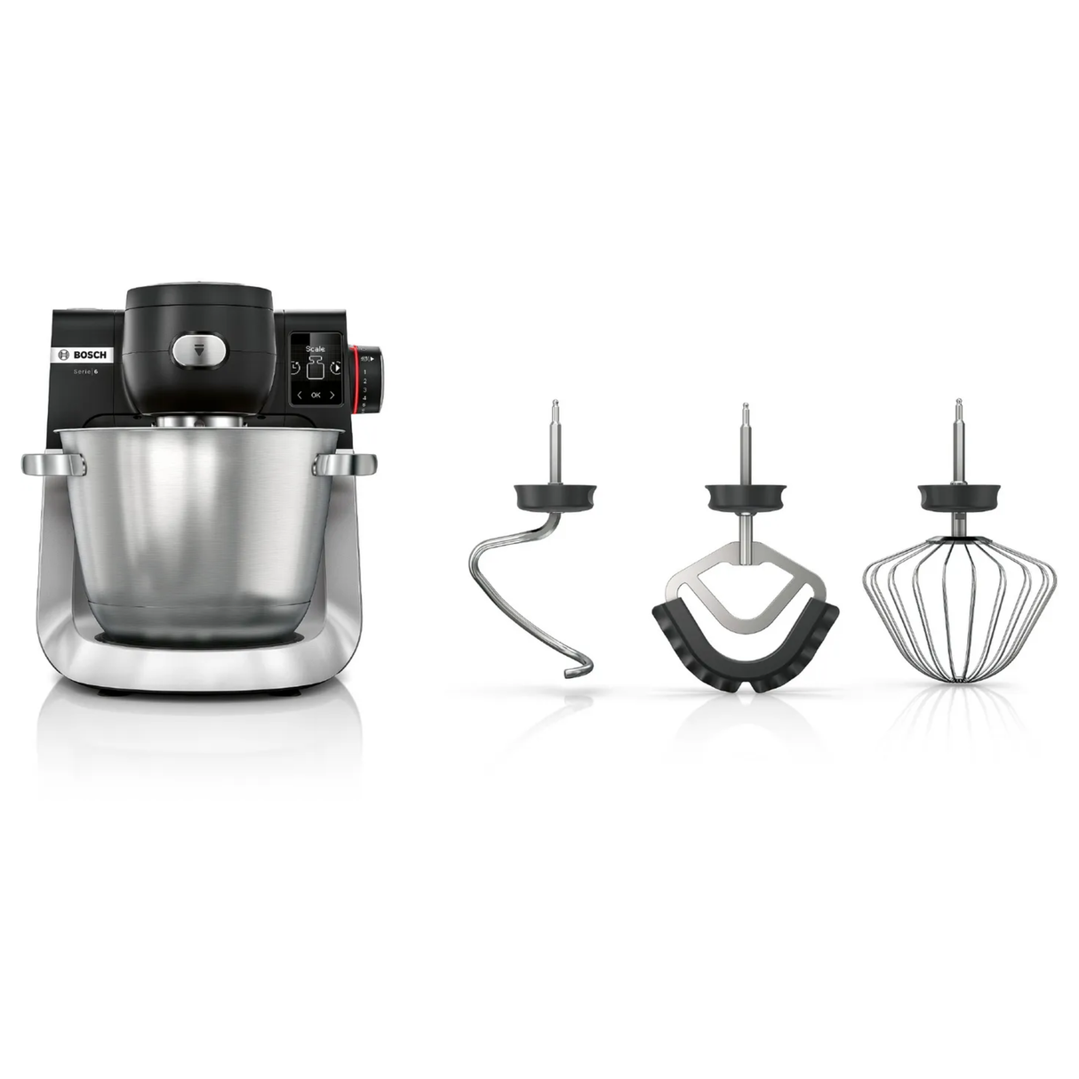 Bosch MUMS6ZM00G Stand mixer with scale 1600 Watt Black, Brushed stainless steel