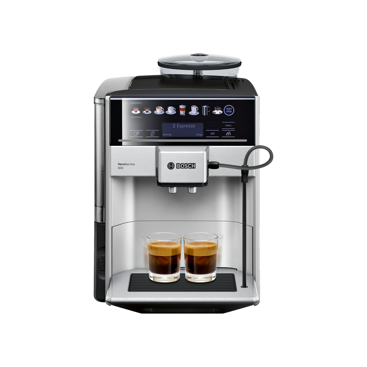 Bosch TIS65621GB Fully automatic coffee machine Vero Barista 600, 1500 Watt, Silver, Removable water tank