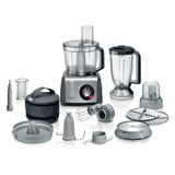 Bosch MC812M853G Food processor MultiTalent 8, 1250 Watt Black, Brushed stainless steel