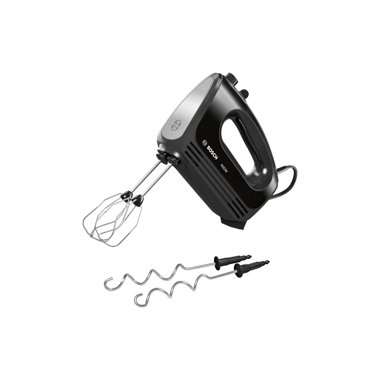 Bosch MFQ2420BGB Hand mixer CleverMixx 400 Watt, Black, Brushed stainless steel